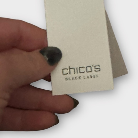 Chicos Black Label sleeveless long vest NWT beige sz 2 (US 12) career wear chic - Picture 11 of 14